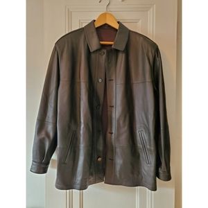 Oversized super soft black Leather Jacket from Velasco Peleteria